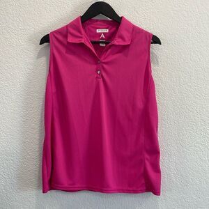 Antigua Pink Athletic Golf Polo Tank Size Women's XL